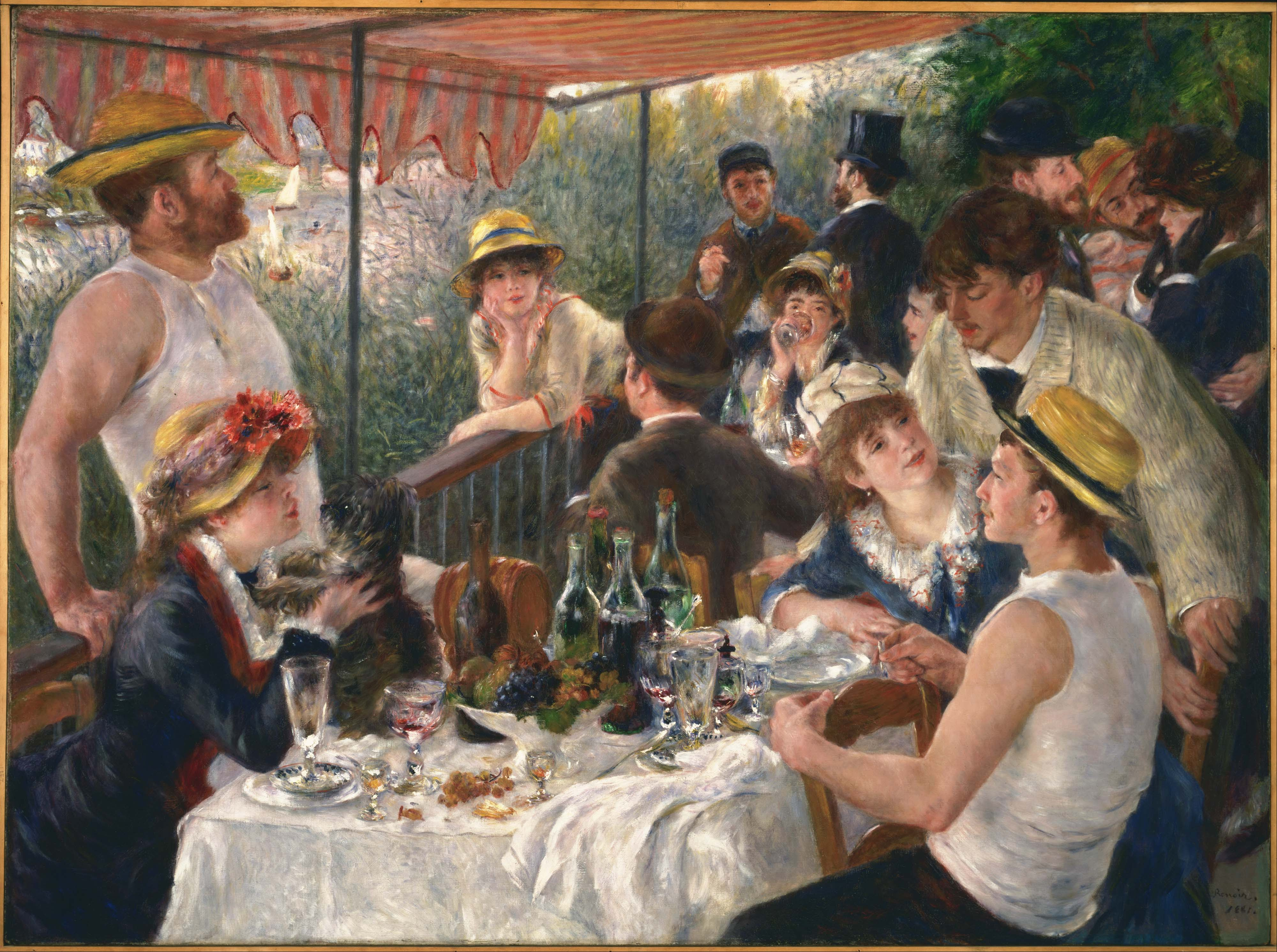 Lunch met de roeiers (Renoir 1800-1880)